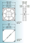 Mechatronics 92x92x25mm High Speed 24 Volt Fan with Locker Rotor Alarm Signal E9225E24B2-FSR - Coolerguys