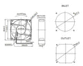 Sunon 80x80x25mm High Speed 12 Volt Fan with 3 Wire 3 Pin connector PF80251-000U-G99 - Coolerguys