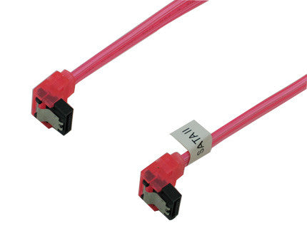 OKGEAR 36 inch SATA 3.0 cable,right angle to right angle,UV red color #GC36AURM22 - Coolerguys