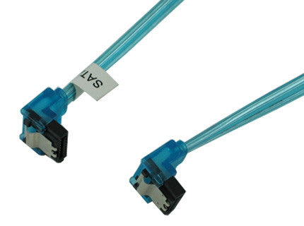 OKGEAR 36 inch SATA 3.0 cable,right angle to right angle,UV blue color #GC36AUBM22 - Coolerguys