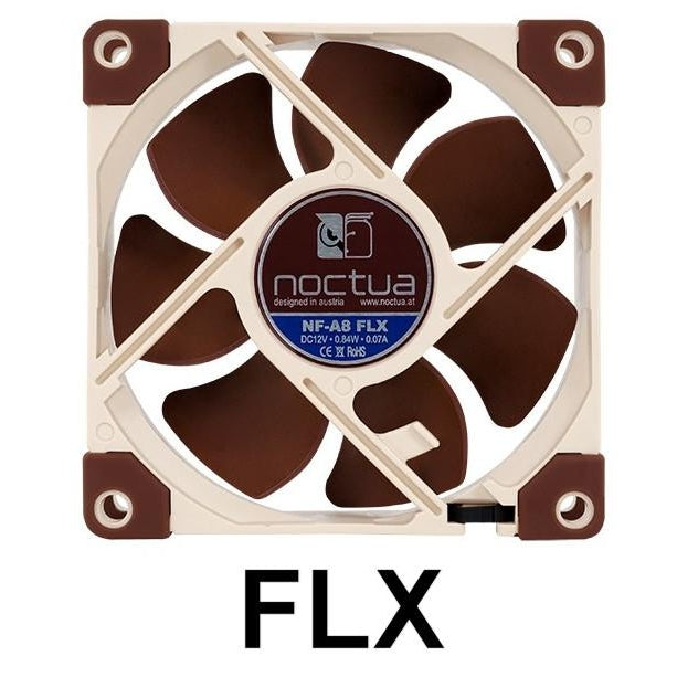 Noctua  80x80x25mm 12 Volt 3 Pin Fan NF-A8 FLX - Coolerguys