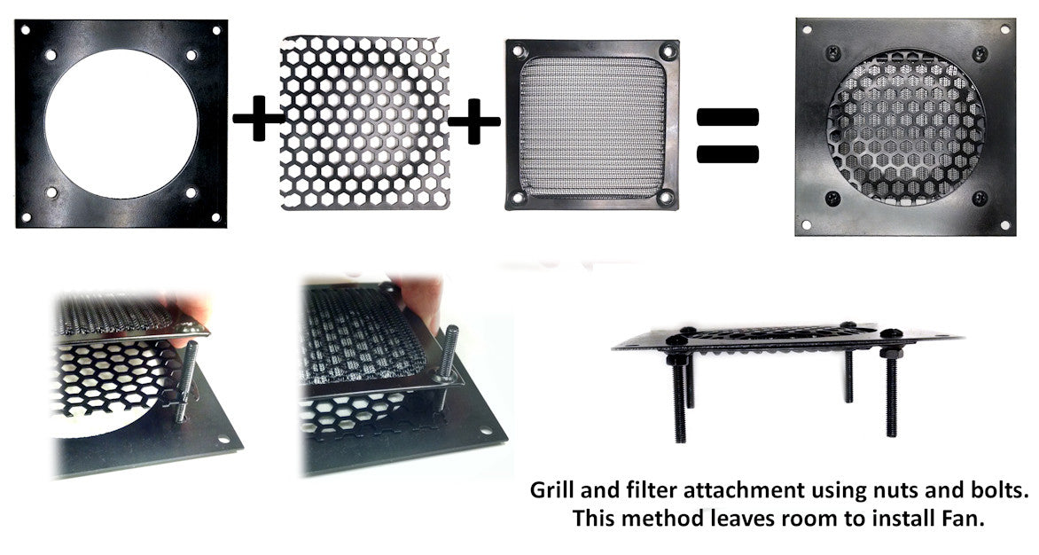 Pro-Metal 120mm Intake Bracket and filter Kit-No FAN – Coolerguys