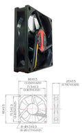 Evercool 80x80x20mm 12 Volt Fan with 3 Pin Connector-EC8020M12CA - Coolerguys