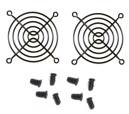 Dual pack (2) 80mm Black Fan Finger grills with screws - Coolerguys