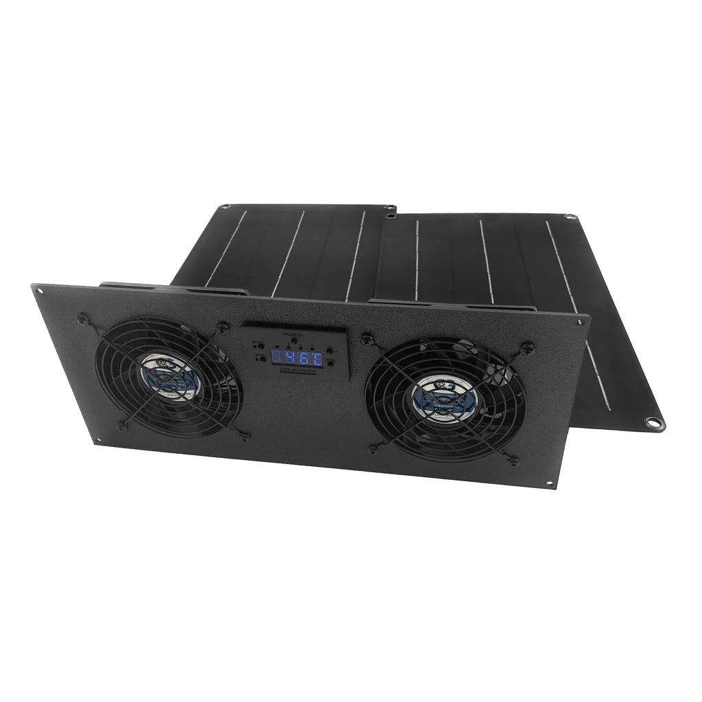 Coolerguys Dual Solar Powered 120x38mm Fan Cooling Kit Thermostat