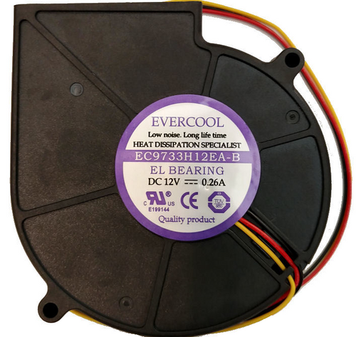 Evercool EC9733H12EA-B  97x33mm 12V DC Blower Fan - Coolerguys