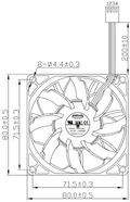 Everflow F128038BUAF 80x80x38mm PWM Ultra High Speed Fan - Coolerguys