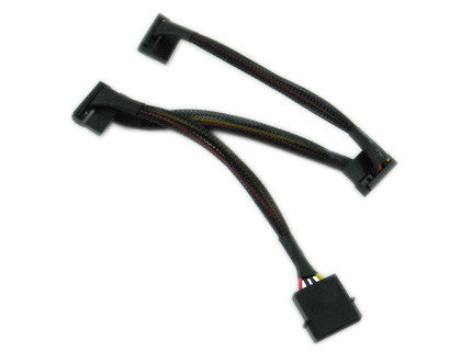 CG 18 inch 4Pin Molex to Three SATA 15Pin Crimping Type Connector Cable w/ Black Sleeved GC18SATA - Coolerguys