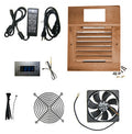 CG Cabcool 1201W Deluxe Single 120mm Fan Wood Grill Cooling Kit / Programmable Thermal Fan Controller / LED Display - Coolerguys