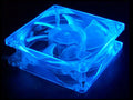 Crystal  80mm Blue Clear UV Sensitive Fan / No LEDs GC84UB - Coolerguys
