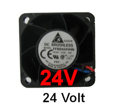 Delta  40x40x28mm 24 volt fan with 3 pin connecter FFB0424VHN - Coolerguys