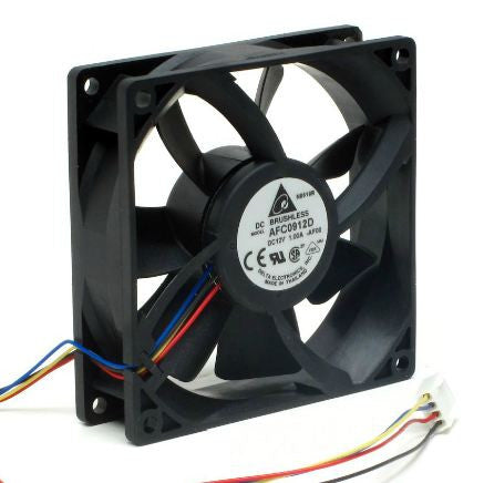 Delta 92x92x25mm 12 Volt High Speed 4 Pin PWM with Tac Sensor Fan AFC0912D-AF00 - Coolerguys