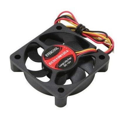 Evercool 50x50x10mm 3 Pin Tachometer Ball Bearing CPU Fan-EC5010M12CA - Coolerguys