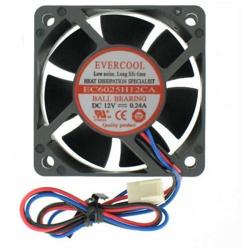 Evercool 60x60x25mm High Speed 3 Pin Fan EC6025H12CA - Coolerguys