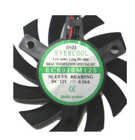 Spire 60x60x10mm 12V DC Cooling Fan - 4800RPM Ball Bearing Computer Fan With 3-Pin Connector