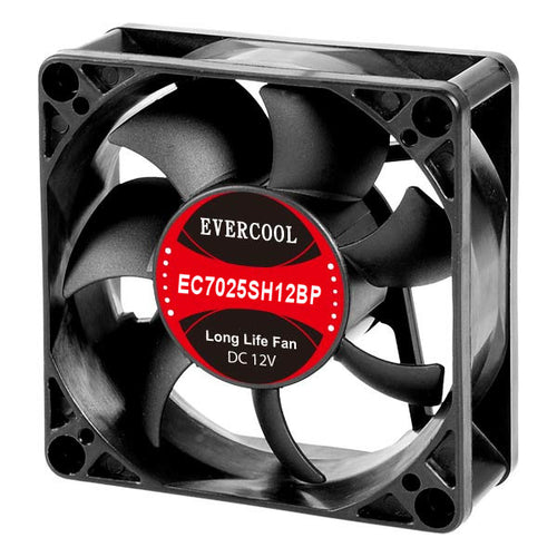 Evercool 70x70x25mm High Speed PWM Fan EC7025SH12BP - Coolerguys
