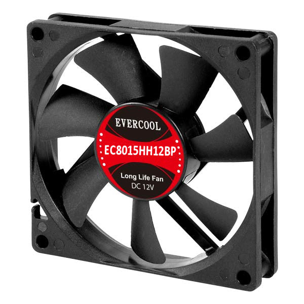Evercool 80x80x15mm 12 Volt PWM Fan with Connector-EC8015HH12BP - Coolerguys
