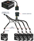 Evercool  Fan Cable Adapter Supports 5 PWM Fans from single MB Header CB-EC-DF001 - Coolerguys