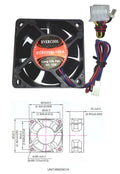 Evercool Low Speed 60x60x25mm 12 Volt Fan 3 Pin with Connector-EC6025SL12EA - Coolerguys