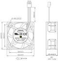 Everflow 60X60X25mm Dual Ball Bearing PWM Fan F126025BU AF - Coolerguys