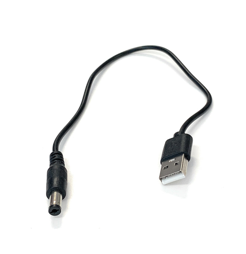 USB A Male to 5.5 x 2.1mm Barrel Male Adapter