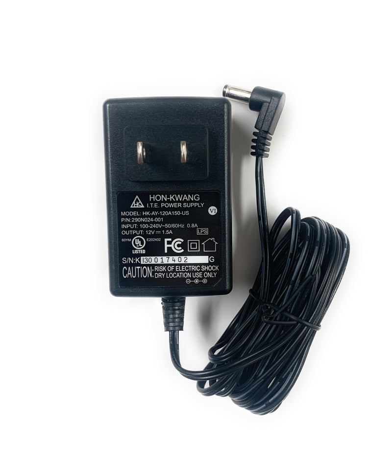 1.5A Barrel Power Adapter with 2.1 x 5.5mm Right Angle Barrel Connector (100-240vAC input / 12vDC output)