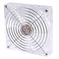 Lian Li 140x140x25mm Crystal Clear Ball Bearing Fan with Red LED CF-1412R - Coolerguys