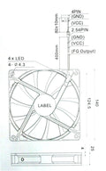 Lian Li 140x140x25mm Crystal Clear Ball Bearing Fan with Red LED CF-1412R - Coolerguys