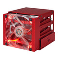 Lian Li Anti-Vibration HDD Cage with Fan Anodized RED #EX-332NR - Coolerguys