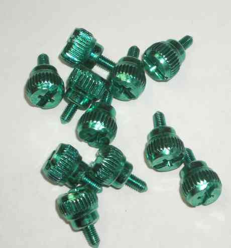 Lian Li Thumb Screws -- Green  (Sets of 4) - Coolerguys