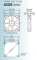 Mechatronics 120x120x25mm 24 volt Low speed fan w/Locked Rotor Alarm Signal G1225L24B2-FSR - Coolerguys