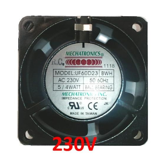 Mechatronics 60x60x30mm AC 230V Fan UF60D23-BWHR – Coolerguys