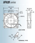 Mechatronics 92x92x25mm High-Speed AC Fan UF92B12-BTHR - Coolerguys