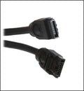 OKGear 18 inch Black Premium SATA III Round Cable 6GB/s Straight to Straight  w/latch - Coolerguys