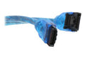 OKGear 18 inch UV Blue Premium SATA III Round Cable 6GB/s Straight to Straight  w/latch - Coolerguys