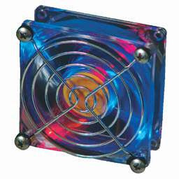 pcToys 80mm Crystal Fan 2 Red LED 2 Blue LED - Coolerguys