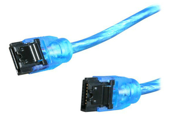 Sata III Premium Cable 10" UV Blue Straight to Straight OK10A3RUB11 - Coolerguys