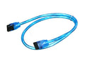 Sata III Premium Cable 24" UV Blue Straight to Straight OK24A3RUB11 - Coolerguys