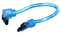 Sata III Premium Cable 6" UV Blue Straight to Right Angle OK6A3RUB12 - Coolerguys