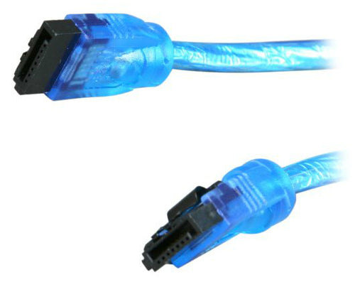 Sata III Premium Cable 6" UV Blue Straight to Straight OK6A3RUB11 - Coolerguys
