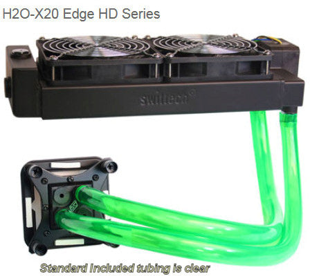 Swiftech  H20-220 HD Edge Liquid Cooling with dual 120mm radiator, and Black Apogee™ HD. - Coolerguys