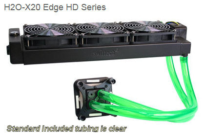 Swiftech H20-320 HD Edge Liquid Cooling with triple 120mm radiator, and Black Apogee™ HD. - Coolerguys