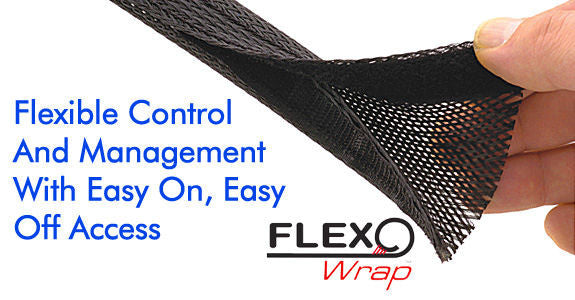 Techflex FLEXO WRAP 1.25 inch (Black) Flexible Control/ Per Foot - Coolerguys