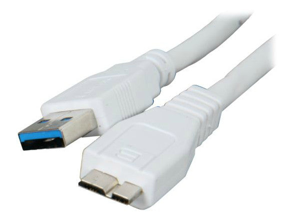 USB3.0 A(male) to Micro B(male) 3 ft cable-White OK2676 - Coolerguys